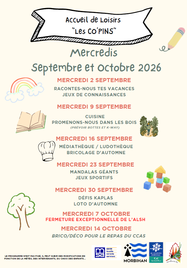 Programme ALSH septembre octobre